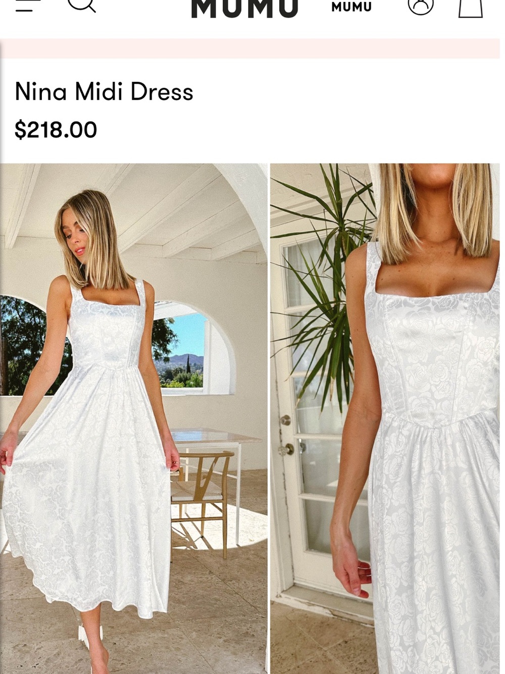 Show Me Your MuMu White Nina Midi Dress